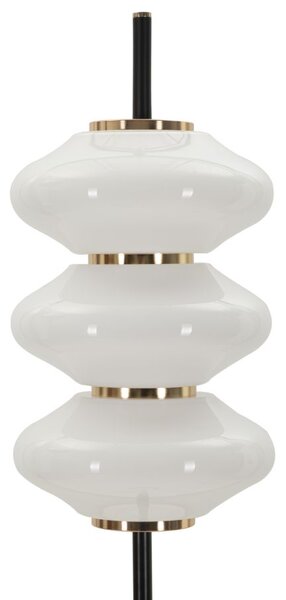 Lampada da Terra Vintage Ø30x168 cm in Ferro e Vetro Oro e Nero e Bianco