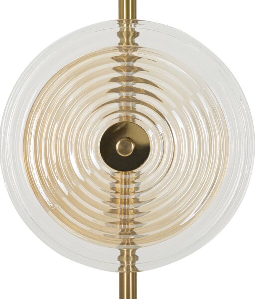 Lampada da Terra Venice Ø30x170 cm in Vetro e Ferro Oro e Naturale e Marrone