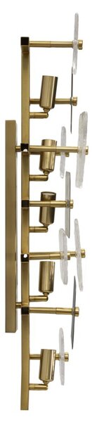 Lampada da Muro Glassy 24x13x76 cm in Vetro e Ferro Oro e Naturale