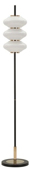 Lampada da Terra Vintage Ø30x168 cm in Ferro e Vetro Oro e Nero e Bianco