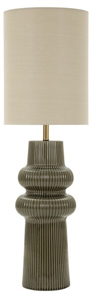 Lampada da Terra Harmony Ø35x112 cm in Ceramica e Ferro e Tessuto Verde