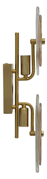 Lampada da Muro Venice 25x10x52 cm in Vetro e Ferro Oro e Naturale e Marrone