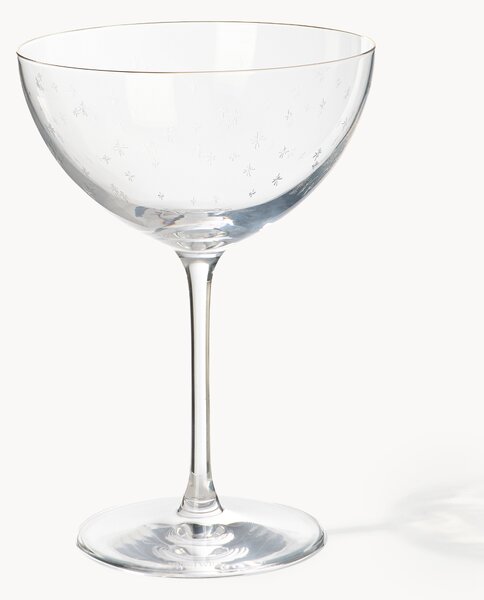 Set di 4 coppe champagne in cristallo con motivo invernale Estrella