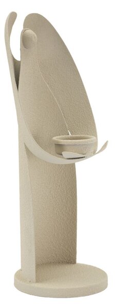 Porta Candele Dune Angel 12,5x10x30 cm in Ferro Crema