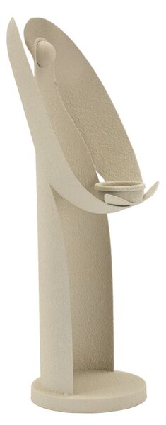 Porta Candele Dune Angel 13x11,5x37,5 cm in Ferro Crema
