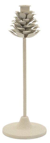 Porta Candele Dune Pigna Ø11,5x33,5 cm in Ferro Crema