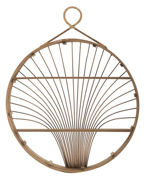 Decorazione da Parete con Mensole Bacheca Fuji 60,5x10,5x76 cm in Rattan Marrone