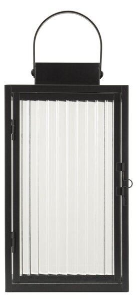 Lanterna Simply 15,5x15,5x28,5 cm in Metallo e Vetro Nero