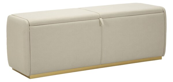 Panca con Contenitore Bauty 130x45x45 cm in Pino e MDF e Metallo