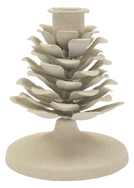 Porta Candele Dune Pigna Ø9,5x11,5 cm in Ferro Crema