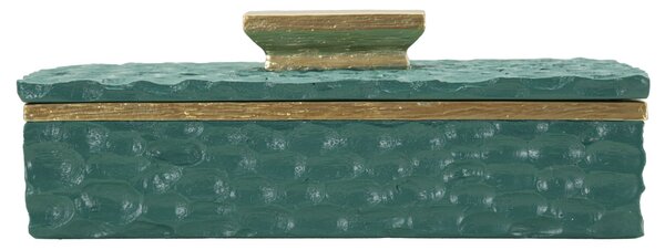 Cofanetto Grent 18,8x10,8x6,4 cm in Resina Verde e Oro