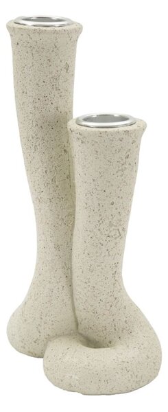 Porta Candele Stons 10x6,5x17,5 cm in Resina Crema