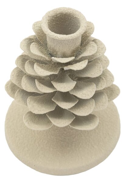 Porta Candele Dune Pigna Ø9,5x11,5 cm in Ferro Crema