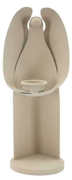 Porta Candele Dune Angel 12,5x10x30 cm in Ferro Crema