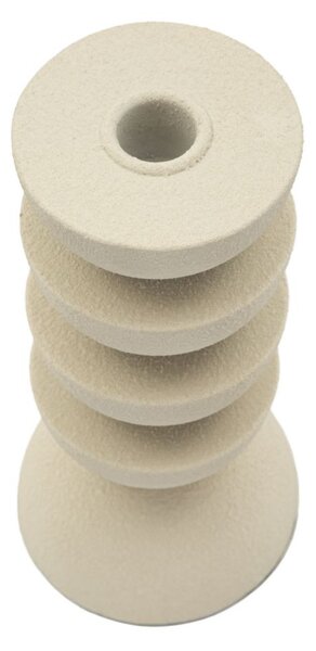 Porta Candele Dune Pix Ø10x21 cm in Ferro Crema