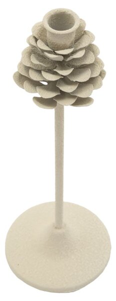 Porta Candele Dune Pigna Ø11,5x33,5 cm in Ferro Crema