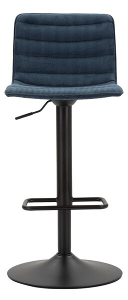 Sgabello Bar High Navy 43x49,5x85,5 cm in Ferro e Compensato e Spugna e Poliestere Nero e Blu