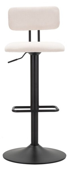 Sgabello Bar Light Bianco 41x47,5x85 cm in Ferro e Compensato e Spugna e Poliestere Nero e Bianco