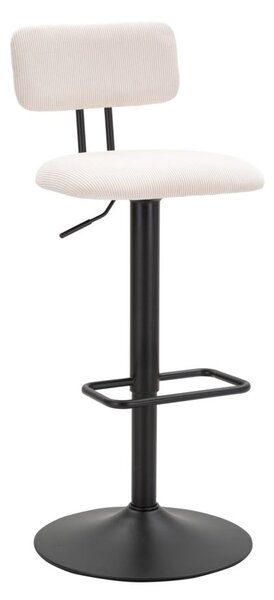 Sgabello Bar Light Bianco 41x47,5x85 cm in Ferro e Compensato e Spugna e Poliestere Nero e Bianco