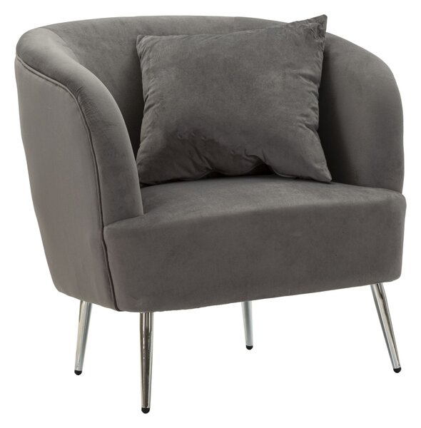 Poltrona Silvery con Cuscino 73x66x78 cm in Legno MDF e Poliestere