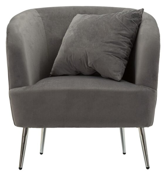 Poltrona Silvery con Cuscino 73x66x78 cm in Legno MDF e Poliestere