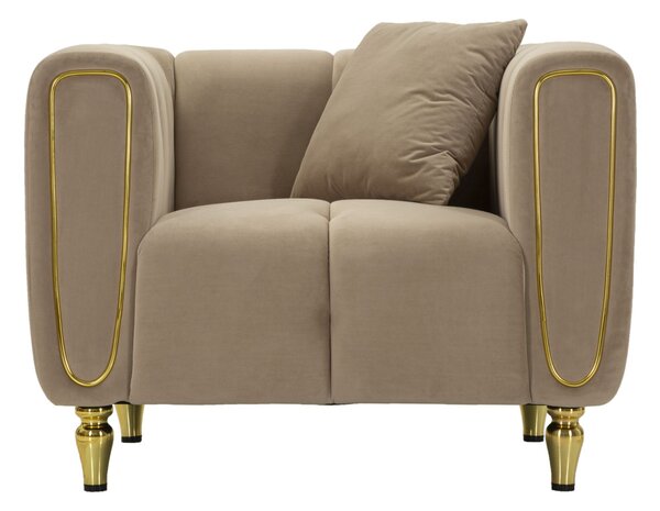 Poltrona Alma Grigio con Cuscino 81x97x71 cm in Legno e Poliestere