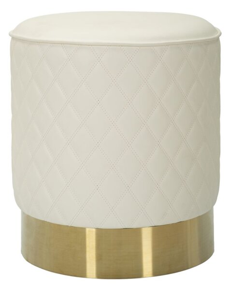 Puff Rotondo Sharon Ø36x39 cm in Pino e MDF e Metallo e Plastica