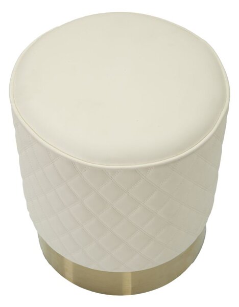 Puff Rotondo Sharon Ø36x39 cm in Pino e MDF e Metallo e Plastica