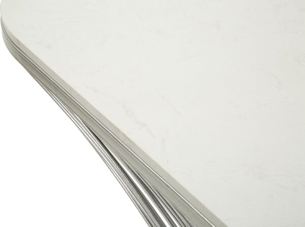 Console Stripe 120x35x79 cm in Ferro e Marmo Argento