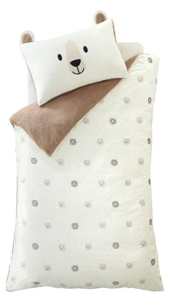 Set copripiumino e federa da bambini marrone e color crema in micropile per letto singolo 135x200 cm Cosy Bear – Catherine Lansfield