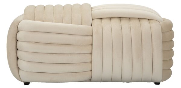 Panca Softy Crema 90x45x45 cm in MDF e Cotone e Poliestere Crema