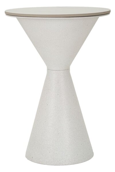 Tavolinetto White Double Ø44x63 cm in Ferro e Ceramica Bianco