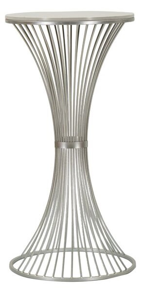Tavolinetto Funnel Ø50x100 cm in Ferro e Marmo Argento