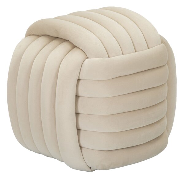 Puff Softy Crema 45x45x45 cm in MDF e Cotone e Poliestere Crema
