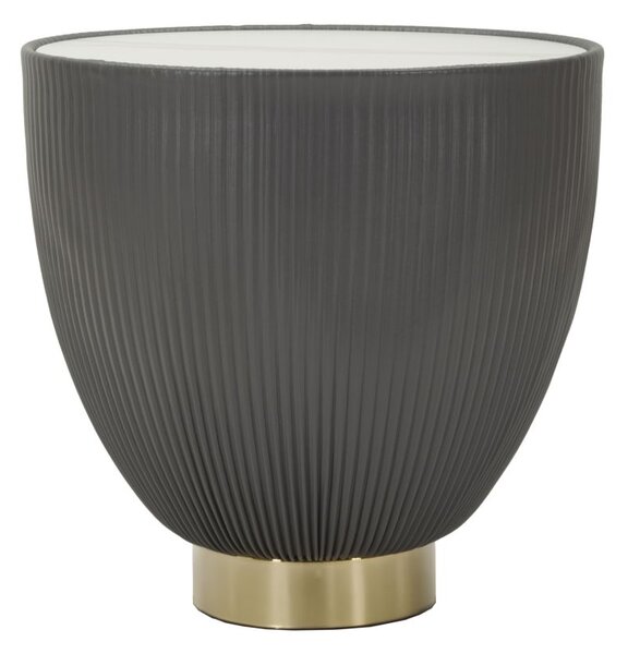 Tavolino da Caffè Elge Ø46x45 cm in Ferro e Ceramica e Poliestere Grigio e Oro e Bianco