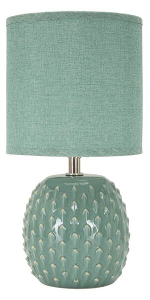 Lampada da tavolo azzurra in ceramica con paralume in tessuto (altezza totale 27 cm) Pontus – Mauro Ferretti
