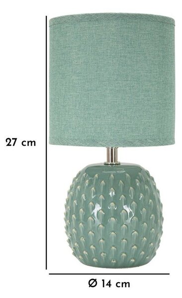 Lampada da tavolo azzurra in ceramica con paralume in tessuto (altezza totale 27 cm) Pontus – Mauro Ferretti