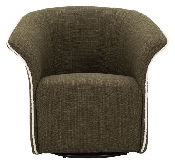 Poltrona Girevole Siena Verde 83,5x66x80 cm in Ferro e Compensato e Spugna e Poliestere Verde
