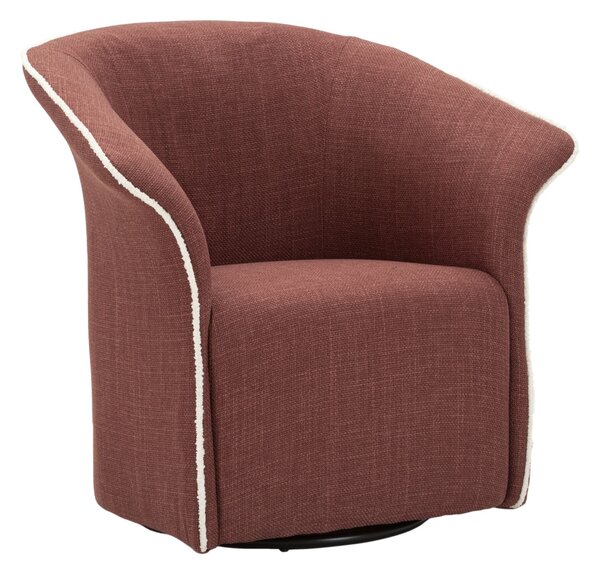 Poltrona Girevole Siena Bordeaux 83,5x66x80 cm in Ferro e Compensato e Spugna e Poliestere Bordeaux