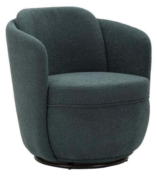 Poltrona Girevole Torino Ottanio 70x72x75 cm in Ferro e Compensato e Spugna e Poliestere Verde acqua e Oro e Nero