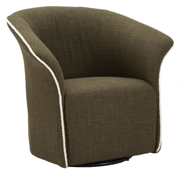 Poltrona Girevole Siena Verde 83,5x66x80 cm in Ferro e Compensato e Spugna e Poliestere Verde