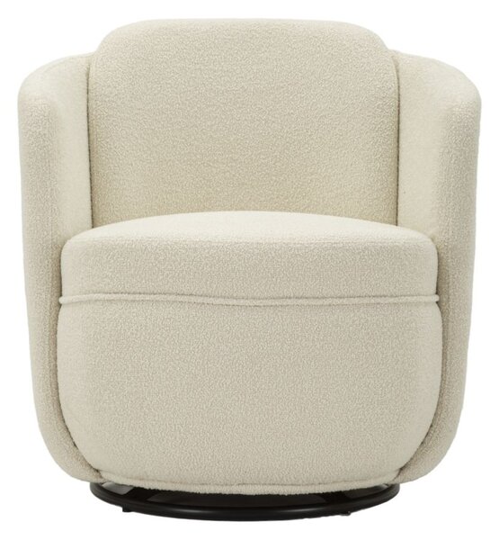 Poltrona Girevole Torino Crema 70x72x75 cm in Ferro e Compensato e Spugna e Poliestere Crema
