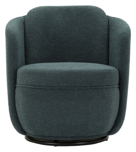 Poltrona Girevole Torino Ottanio 70x72x75 cm in Ferro e Compensato e Spugna e Poliestere Verde acqua e Oro e Nero