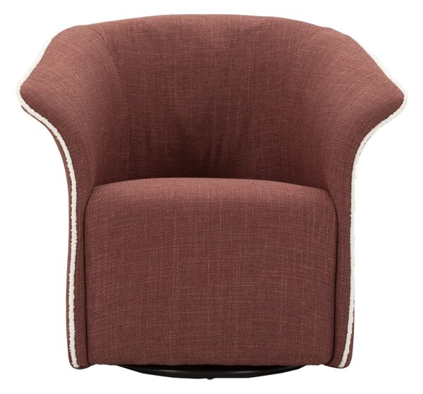Poltrona Girevole Siena Bordeaux 83,5x66x80 cm in Ferro e Compensato e Spugna e Poliestere Bordeaux