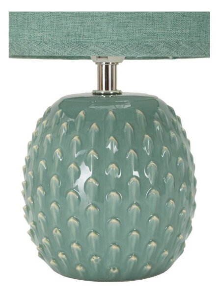 Lampada da tavolo azzurra in ceramica con paralume in tessuto (altezza totale 27 cm) Pontus – Mauro Ferretti