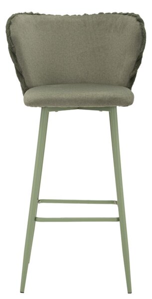 Sgabello Bar Alaska B Verde Set 2 Pz 55x58x106 cm in Compensato e Spugna e Ferro e Poliestere Verde