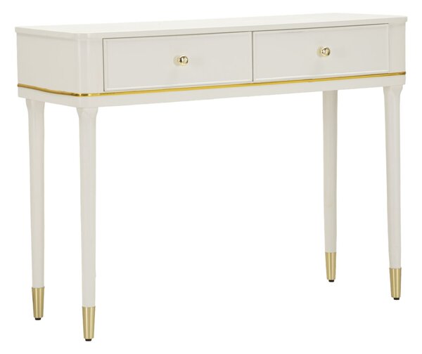 Console Camille Bianca 101x37x78 cm in Pino e MDF e Ferro
