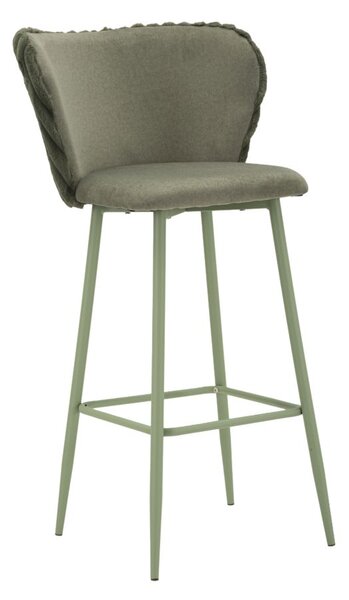 Sgabello Bar Alaska B Verde Set 2 Pz 55x58x106 cm in Compensato e Spugna e Ferro e Poliestere Verde
