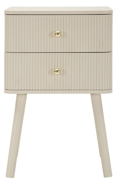 Comodino 2 Cassetti Shy 34x37,5x59 cm in Pino e MDF e Ferro