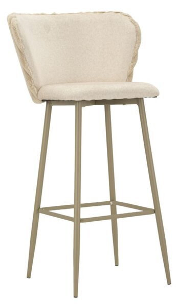 Sgabello Bar Alaska B Crema Set 2 Pz 55x58x106 cm in Compensato e Spugna e Ferro e Poliestere Crema
